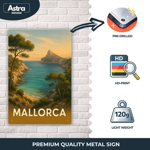 Blechschild 20x30cm – Mallorca Mittelmeer Küstenlandschaft