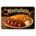 Blechschild 20x30cm – Mantaplatte Imbiss Wanddeko