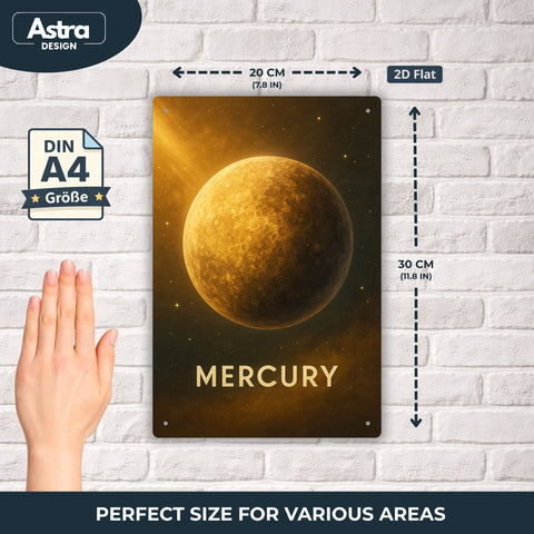 Blechschild 20x30cm – Mercury Planet Astronomie Wanddeko