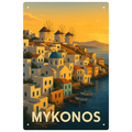 Blechschild Mykonos