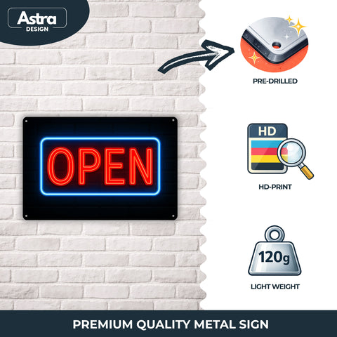 Open Sign Blechschild - 20x30cm