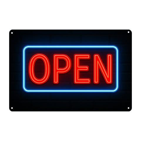 Open Sign Blechschild