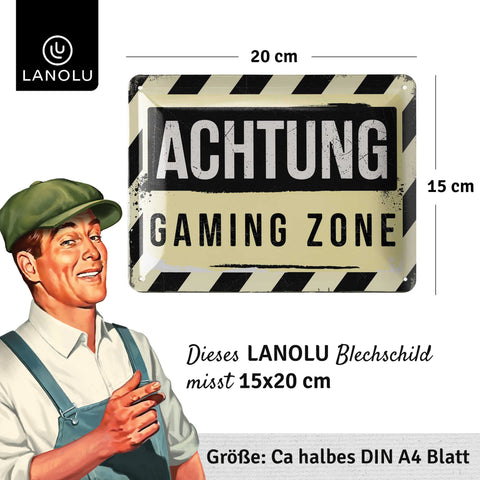 Blechschild  Gaming Zone