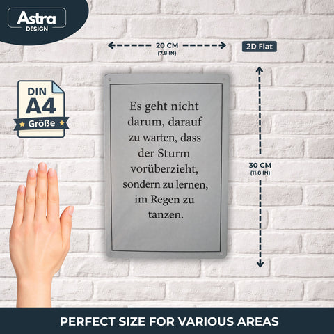Blechschild 20x30cm – Sturm im Regen tanzen