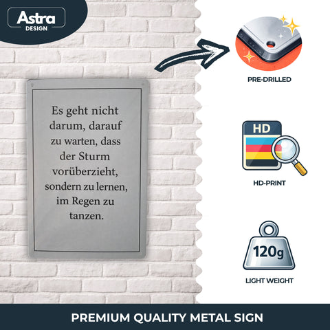Blechschild 20x30cm – Sturm im Regen tanzen