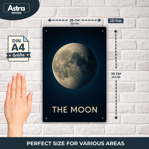 Blechschild 20x30cm – The Moon Mondmotiv Retro Weltraum Wanddeko