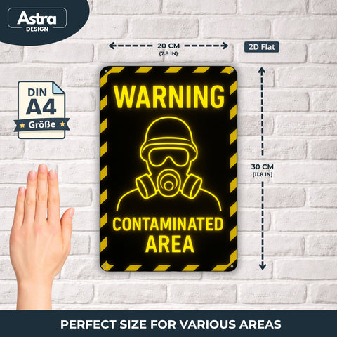 Blechschild 20x30cm – Warning Contaminated Area