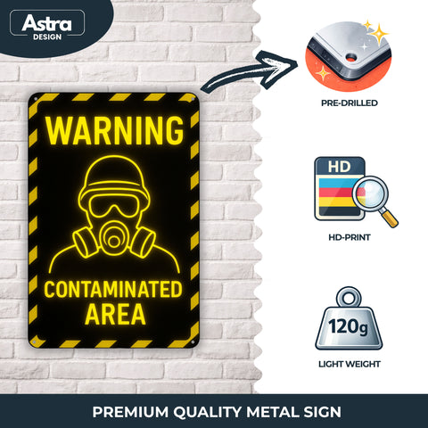 Blechschild 20x30cm – Warning Contaminated Area