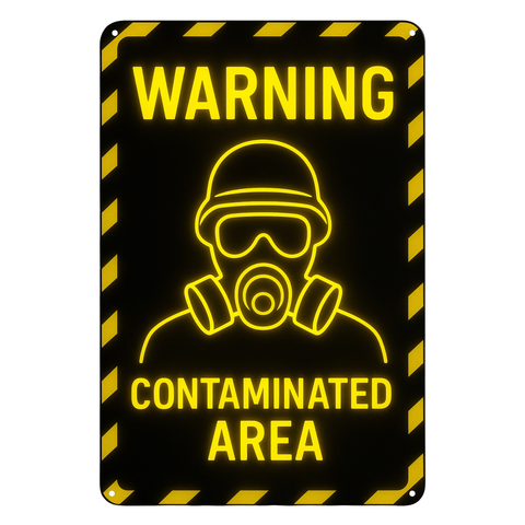 Blechschild Warning contaminated