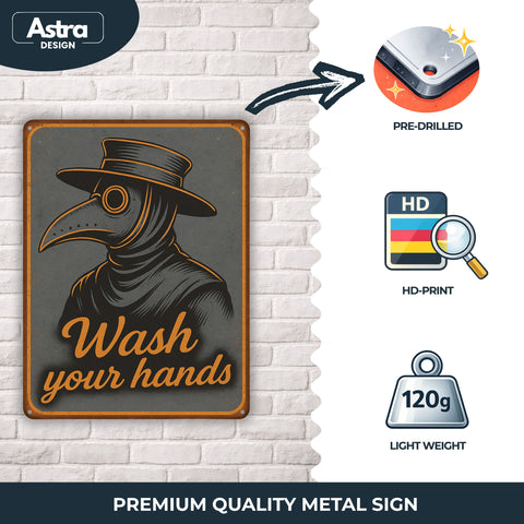 Blechschild 20x30cm – Wash your hands
