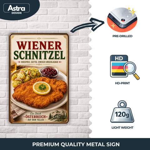 Blechschild 20x30cm – Wiener Schnitzel Österreich