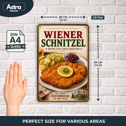 Blechschild 20x30cm – Wiener Schnitzel Österreich