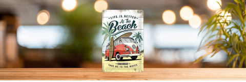 Blechschilder Shop Banner mit VW Motiv