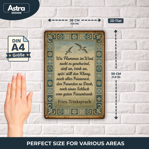 Friesen Trinkspruch Blechschild - 20x30cm