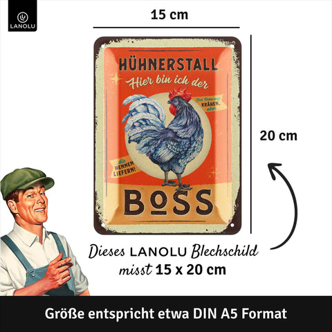 Blechschild Hühnerstall Boss