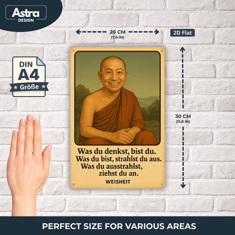 Buddha Zitat Ausstrahlung Blechschild - 20x30cm