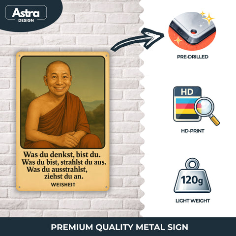 Buddha Zitat Ausstrahlung Blechschild - 20x30cm