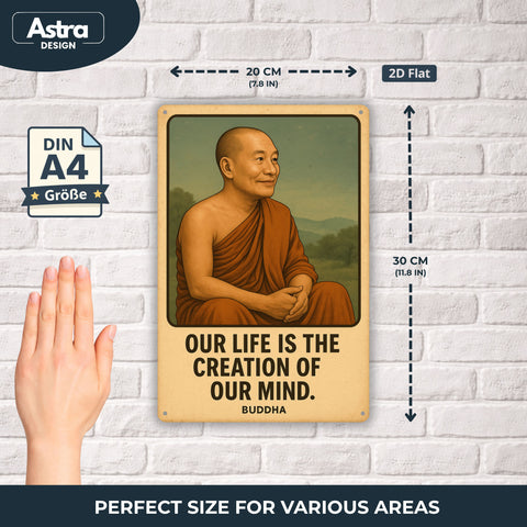 Buddha Zitat Creation of Mind Blechschild - 20x30cm