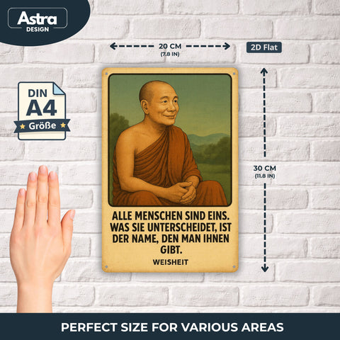Buddha Zitat Name Blechschild - 20x30cm