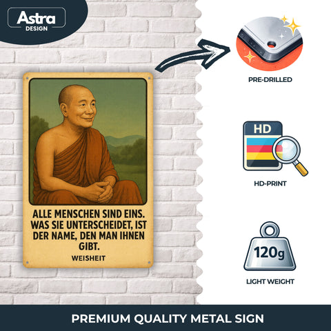 Buddha Zitat Name Blechschild - 20x30cm