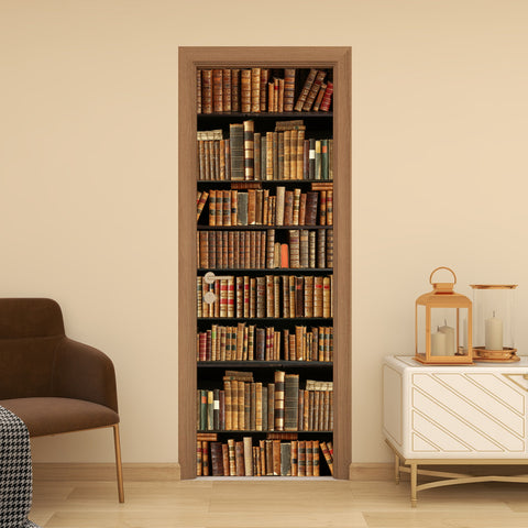 Bücherregal Tür Tapete