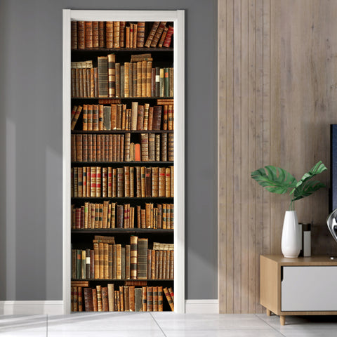 Bücherregal Tür Tapete