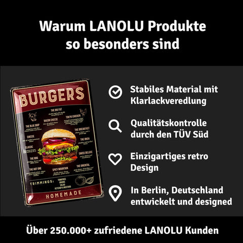 Blechschild Burgers Homemade