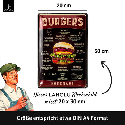 Blechschild Burgers Homemade