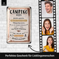Blechschild Regeln für Camping