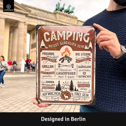 Blechschild Camping groß