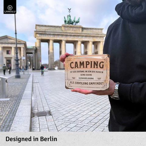 Blechschild Camping Erholung