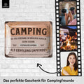 Blechschild Camping Erholung