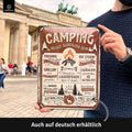 Blechschild Camping english
