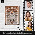 Blechschild Camping english