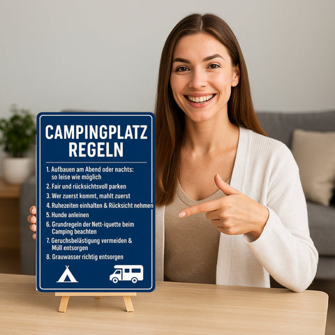 Campingplatz Regeln Blechschild