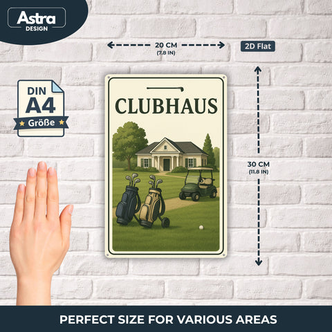 Clubhaus Golfplatz Blechschild - 20x30cm