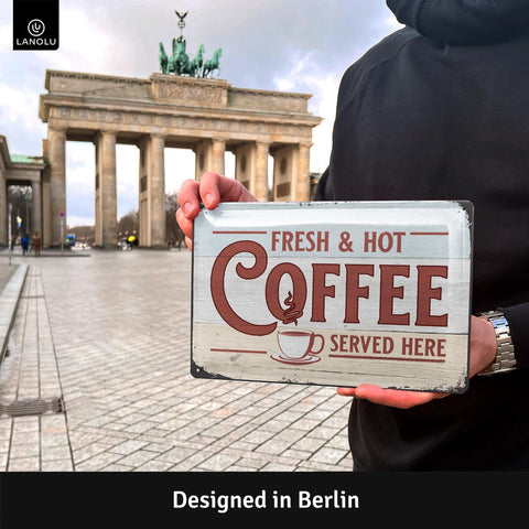 Blechschild Fresh & Hot Coffee