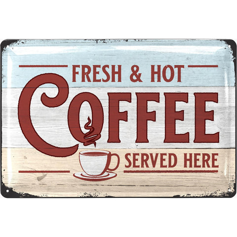 Blechschild Fresh & Hot Coffee