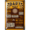 Blechschild  Dart Regeln braun
