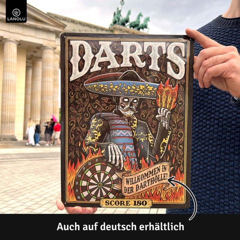 Blechschild Darts Mexican english