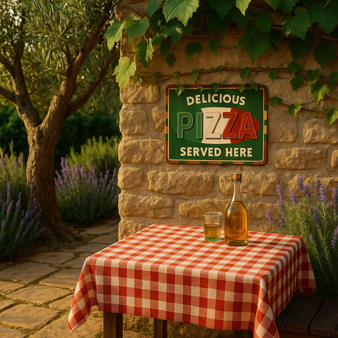 Delicious Pizza Blechschild Grün - 20x30cm