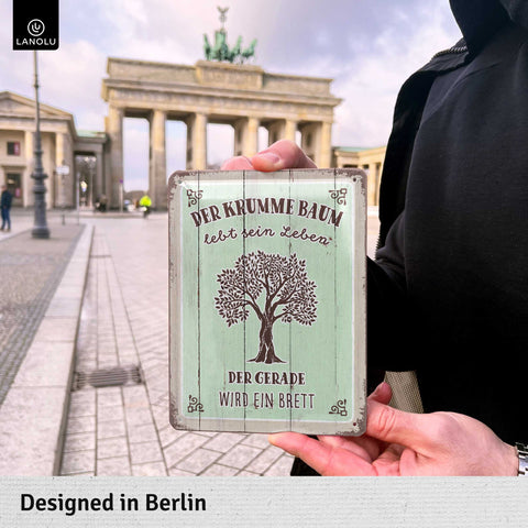 Blechschild Der krumme Baum
