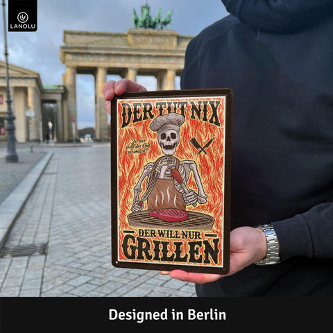 Blechschild Der will nur grillen