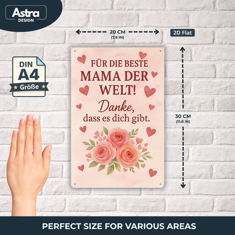 Die beste Mama der Welt Blechschild - 20x30cm