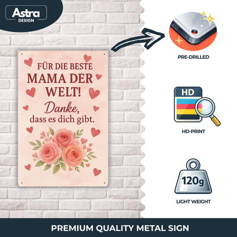 Die beste Mama der Welt Blechschild - 20x30cm