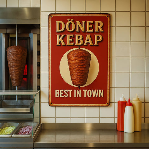 Döner Kebap Best in Town Blechschild - 20x30cm