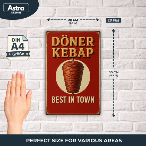 Döner Kebap Best in Town Blechschild - 20x30cm
