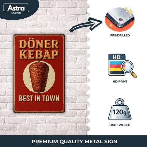 Döner Kebap Best in Town Blechschild - 20x30cm