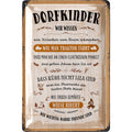 Blechschild Dorfkinder Wissen