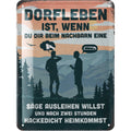 Blechschild Dorfleben